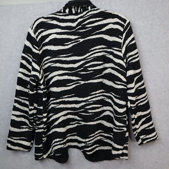 Ubu Reversible Crinkle Jacket Zebra Stripe Button Down Womens 3x Plus‎ Animal - Picture 6 of 10